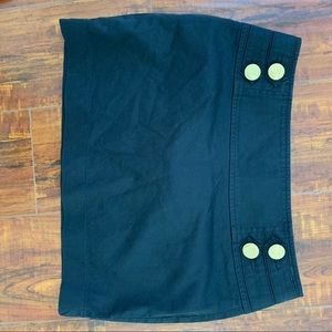 Express mini skirt denim jean gold buttons